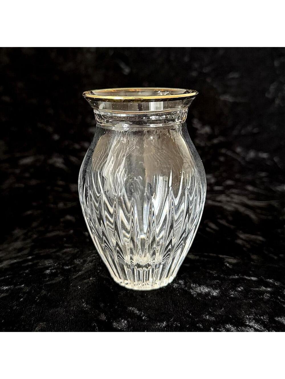 Vintage Marquis By Waterford Crystal Hanover Gold Bud Vase - Signed  - 10239